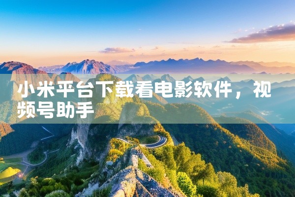 小米平台下载看电影软件